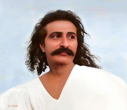 1927 : Meher Baba at Meherabad, India. Image rendition by Anthony Zois.