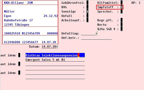 Praxissoftware Praxis Software Praxisprogramm Praxis Programm Software für Praxis Arztsoftware PVS Rezept Impfstoff Formularrezept Rezepte ausstellen