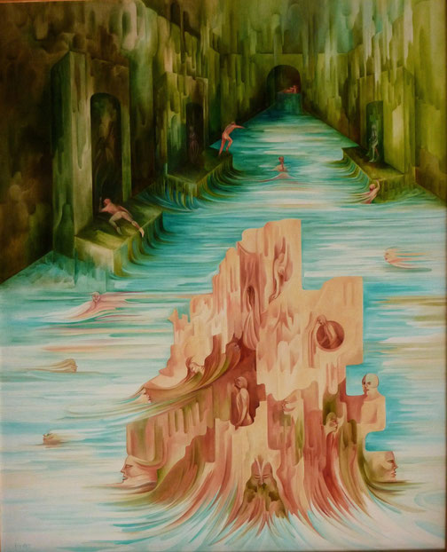 "La Source". 100 x 81 cm. Huile sur toile.