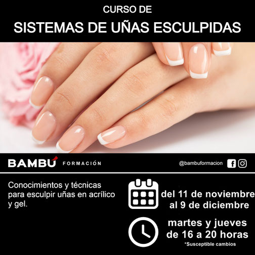 Curso de uñas acrílicas y gel en La Orotava - Formación Bambú