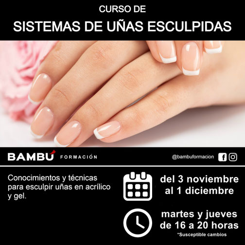 Curso de uñas acrílicas y gel en La Orotava - Formación Bambú