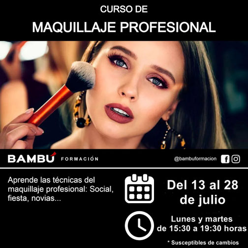 Cursos de maquillaje profesional en La Orotava - Formación Bambú