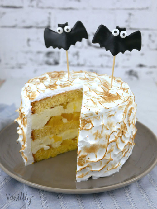 Rezept mit Anleitung für Orangentorte zum Halloween
