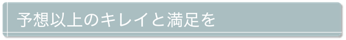 予想以上の綺麗と満足を