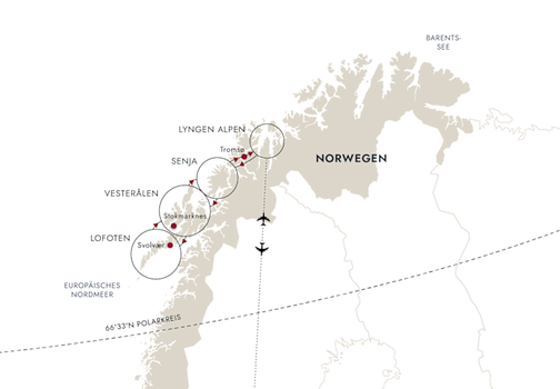 MS Spitsbergen - HX Norwegen Routenkarte