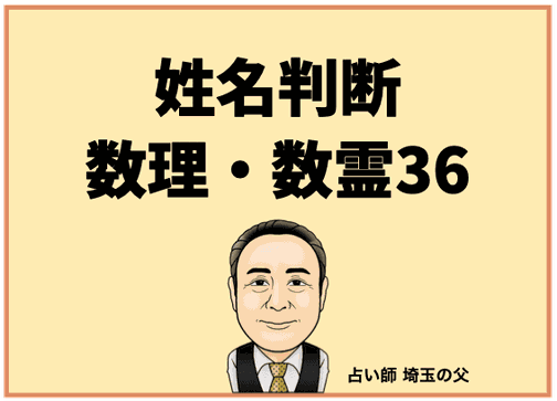 姓名判断】数理・数霊36 - 占い師 埼玉の父