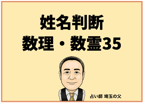 埼玉で姓名判断 数理・数霊35（占い師 埼玉の父）