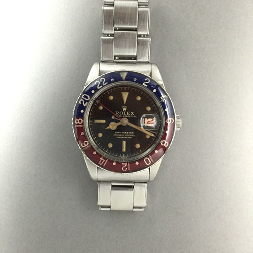 rolex gmt ref 6542 - no crown guard - chocolate dial