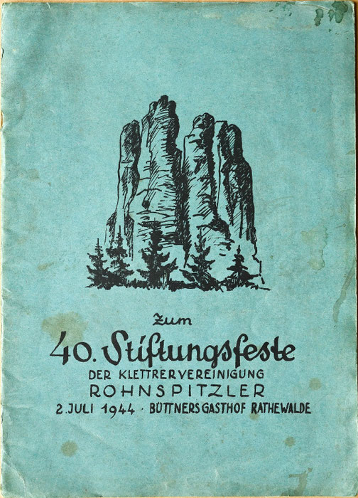 Stiftungsfestzeitung der Klettrervereinigung Rohnspitzler von 1944