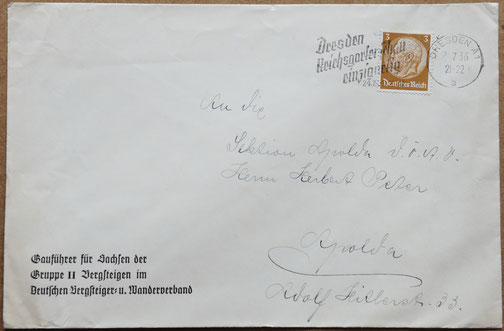Brief an die Sektion Apolda, Juli 1936