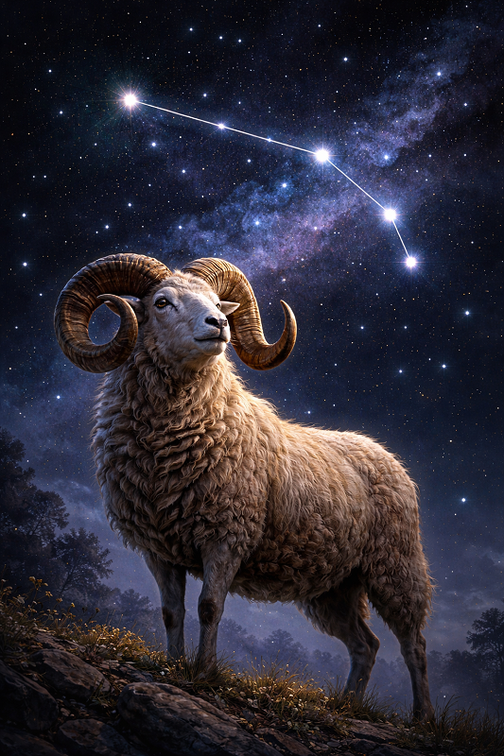 Le Bélier sous sa constellation