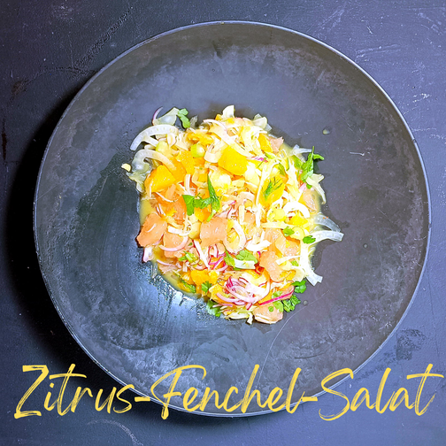 Zitrus-Fenchel-Salat mit Senf-Honig-Sauce