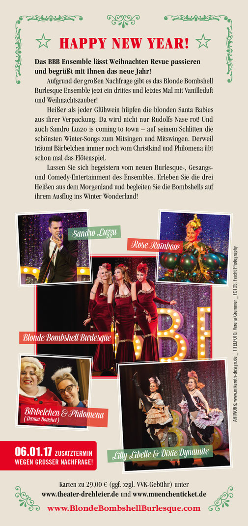 Blonde Bombshell Burlesque Weihnachts-Revue in München, Burlesque-Shows