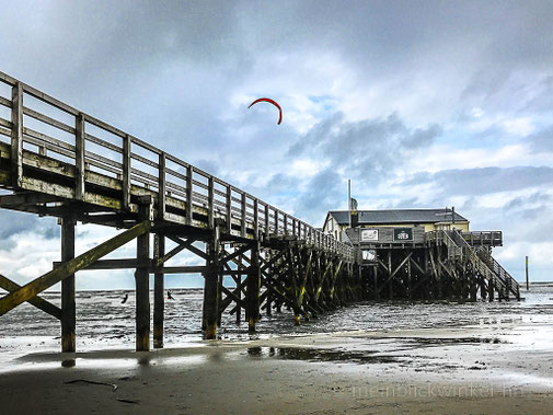 Meer Nordsee Strand Wolken Wind St. Peter Ording SPO Kite Surfen