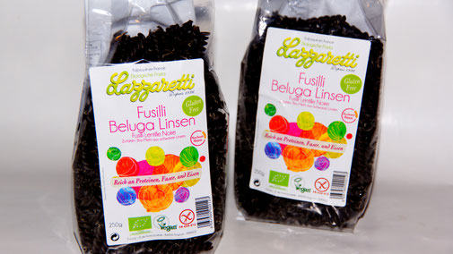 Lazzaretti - Hülensfrüchte-Pasta im Test - Beluga Linsen Fusilli - fair4world