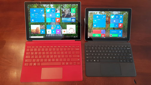 Surface Go next to Surface Pro