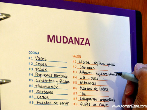 lista de contenido de cajas de una mudanza - www.AorganiZarte.com