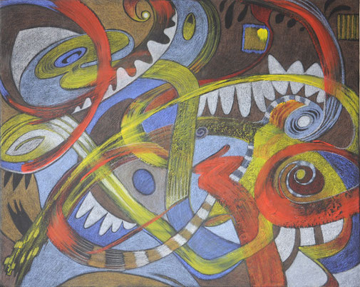 Mixed Media: Acryl, Buntstift