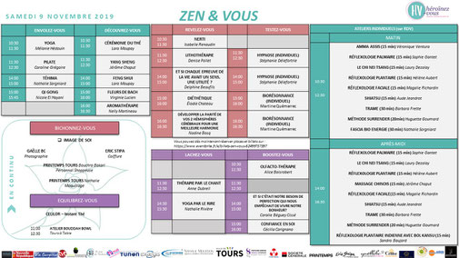 ZEN & VOUS - programmation du SAMEDI - tours