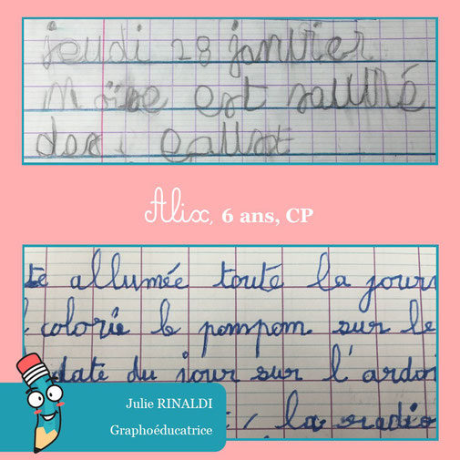 rééducation écriture CP, écriture trop grosse, exercices sur les formes des lettres, écriture fluide