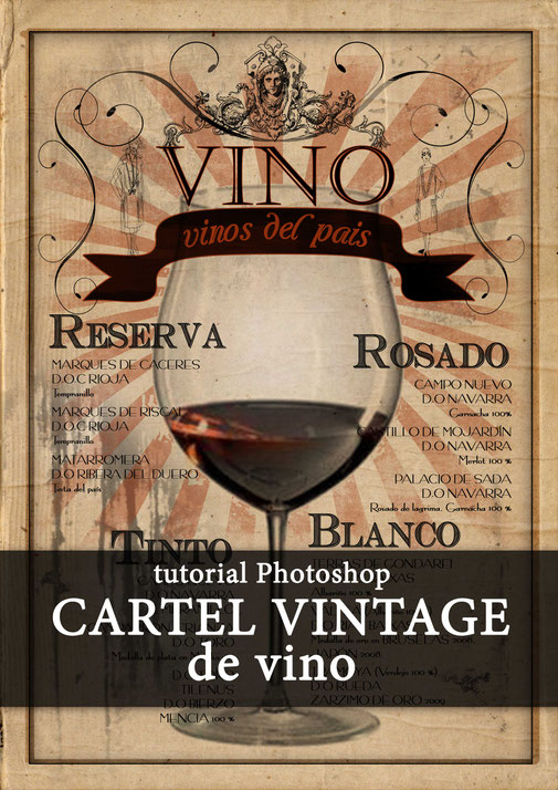 tutorial Photoshop "Cartel de vino Vintage"