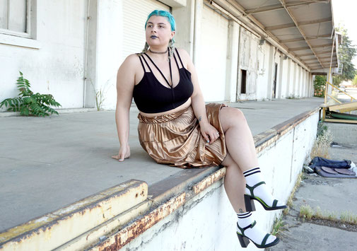 SOCIETY PLUS JUPE SKIRT CROP TOP GRANDE TAILLE PLUS SIZE