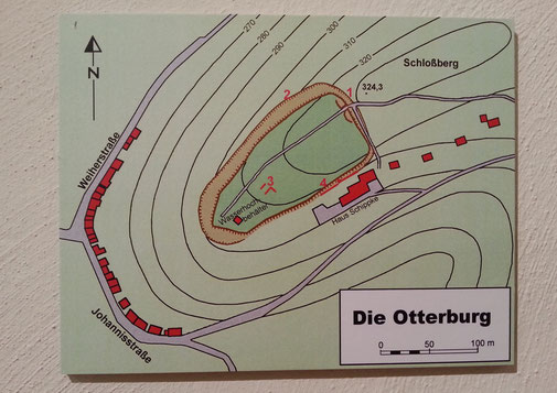 Lageplan der ehemaligen Otterburg, Plan ist aus Heimatmuseum Otterberg