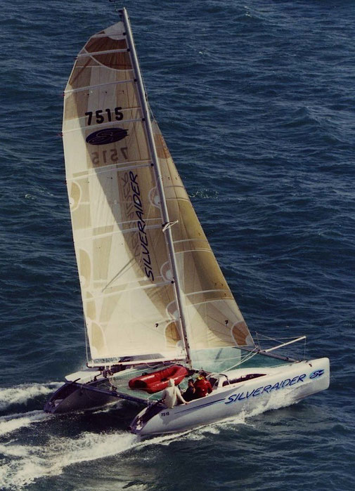 Catamaran SilverRaider racing the Coastal Classic in New Zealand