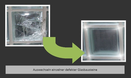 Auswechseln einzelner defekter Glasbausteine Ihrer Glasbausteinwand