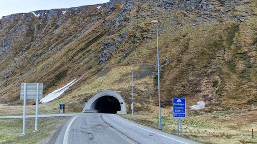 Nordkaptunnel auf der Nordseite.