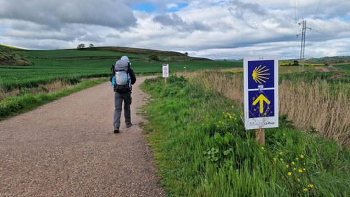 Pilger auf dem Camino Frances.