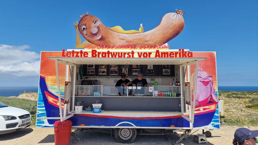 Die "Letzte Bratwurst vor Amerika".