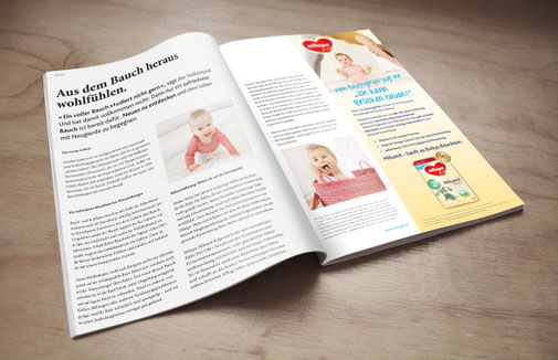 Text für ein Advertorial (und eine Anzeige) zum Thema Babynahrung für MILUPA im Auftrag von Atelier Sommerstrasse