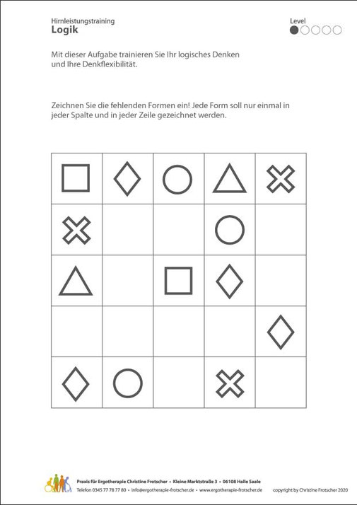 Denktraining - Praxis für Ergotherapie Christine Frotscher