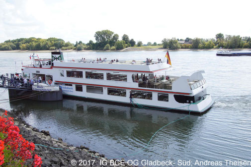 Foto: Rheinschiff  Stadt Rees am 02.09.2017, IG BCE OG Gladbeck-Süd