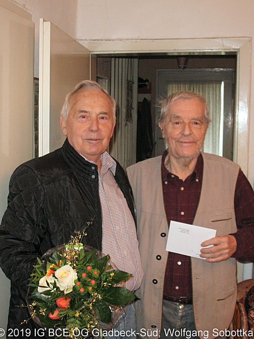 Foto: 85  Geburtstag, Horst Nieszporek, IG BCE OG Gladbeck-Süd, 2020