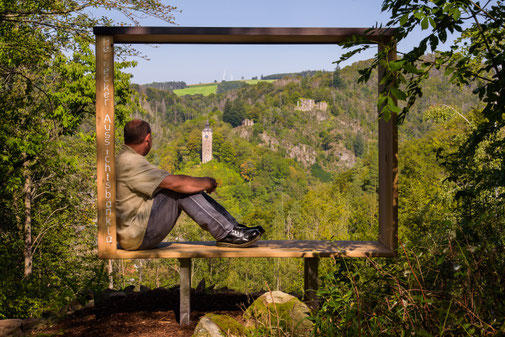 Ausblick auf drei Burgruinen bei Bad Berneck