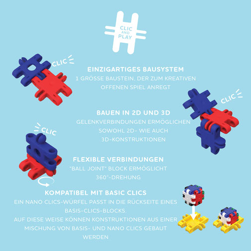 nano clics Stecksystem und Gelenkverbindungen