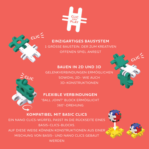 nano clics Stecksystem und Gelenkverbindungen