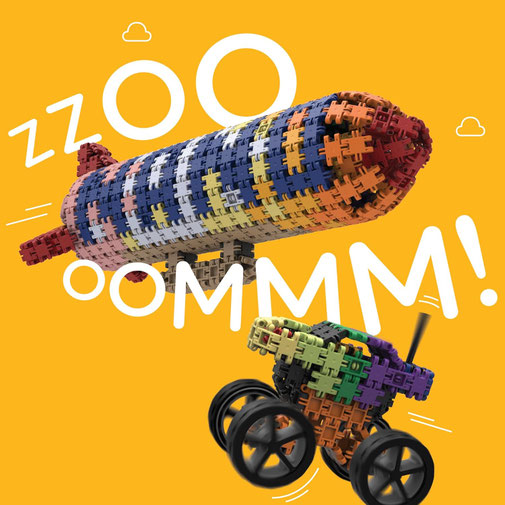 nano clics Creative Builders Box – Zeppelin und Fahrzeug aus nano clics Bausteinen