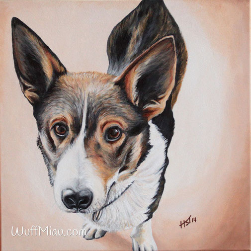 Hundegemälde Benny Acryl auf Leinwand