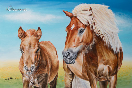 90x60cm Zwei Pferdeköpfe groß