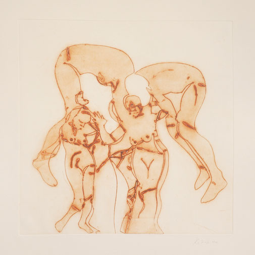 Tanz, Reliefdruck auf Hahnemühle Büttenpapier, 40 x 40 cm, 2020