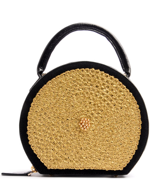 OSTWALD CIRCLE TOTE black . gold Leatherbag in cooperation with Niely Hoetsch