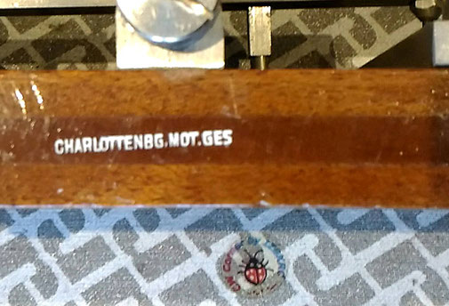 Particular of factory mark.  CHARLOTTENBURG MOTOR GES. 