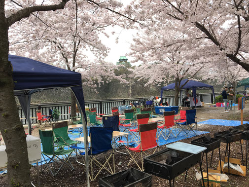 お花見BBQの様子