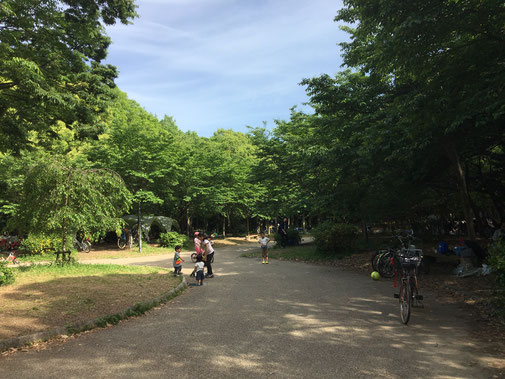 大阪城も新緑BBQに