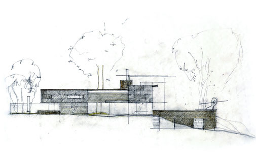 Architektur von Stephan Maria Lang, House P, Skizze SML