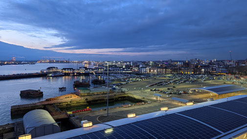 Blick über den Hafen von Southampton