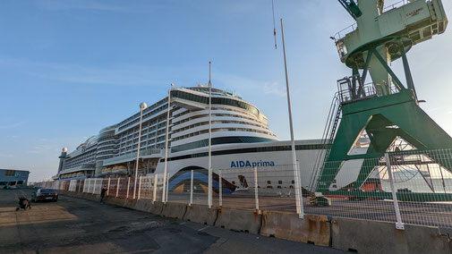 Die Aida prima im Hafen von Le Havre.